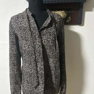 Calvin Klein Black and White Textured Top